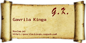 Gavrila Kinga névjegykártya